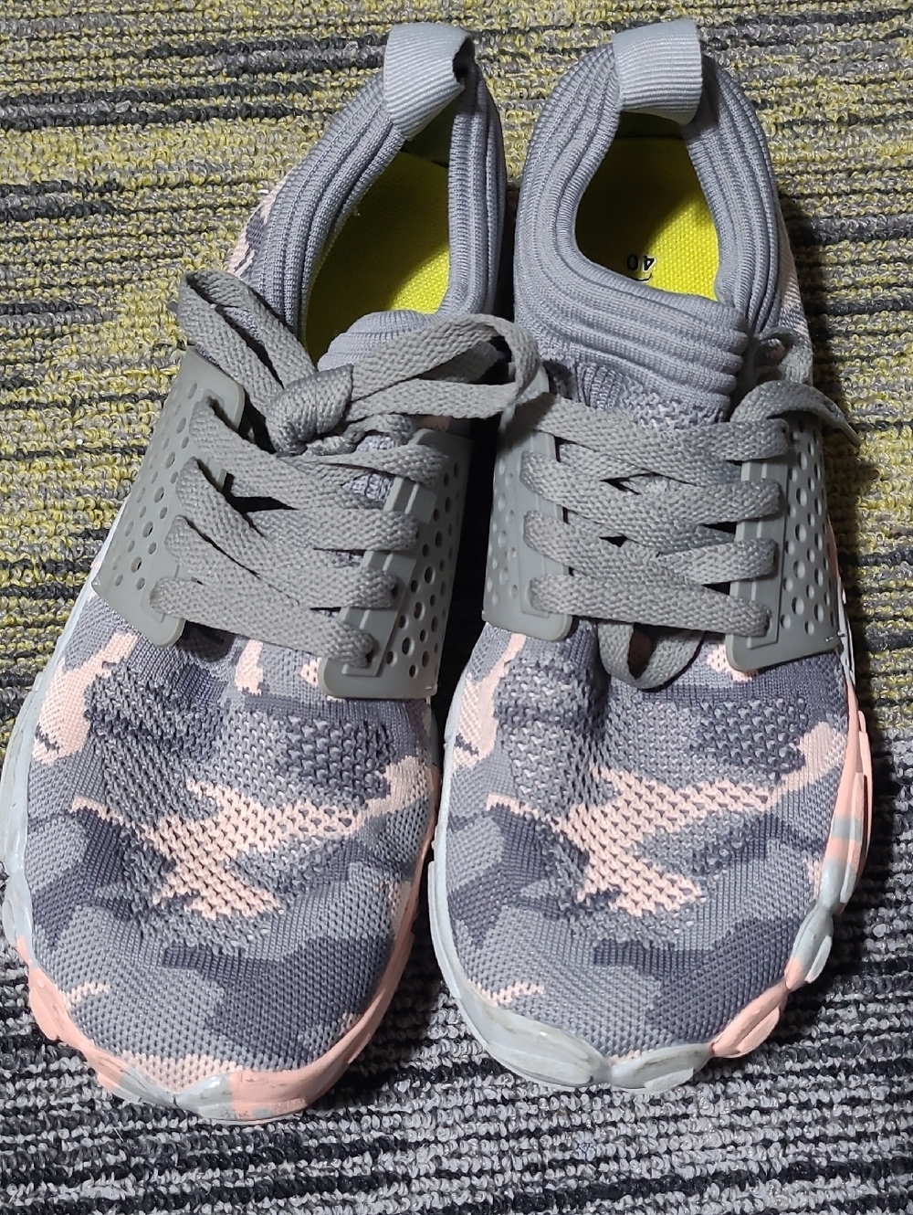 Pink And Gray Camo Shoes - Picture 1 of 7